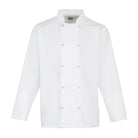 PR665: Mens Studded Front Chefs Jacket Chefs Jacket Premier White XS