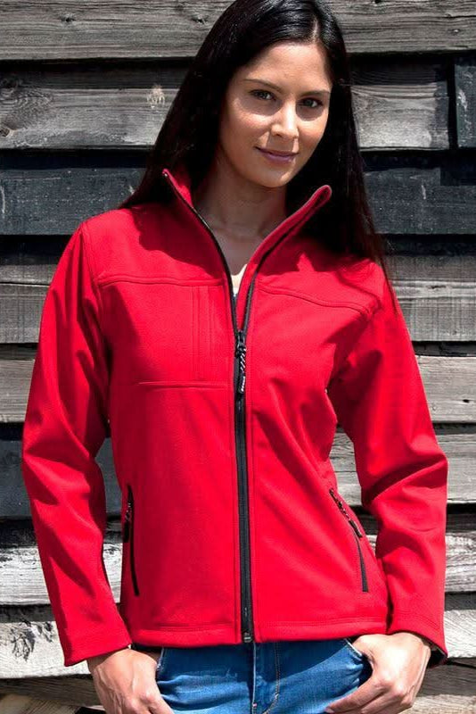 R121F: Womens Classic Soft-shell Jacket Womens Softshell Jackets Result Red S