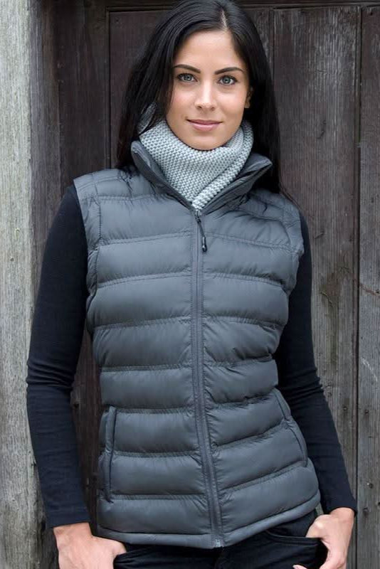 R193F: Ice Bird Ladies Padded Gilet Womens Bodywarmers Result Urban Frost Grey XS